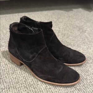 Paul Green Black and Brown Suede Ankle Booties